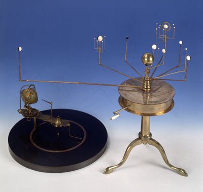 Planetario portátil tipo Martin u Orrery, por Thomas Blunt, George Newman y Thomas Voigt, c.1808 de English School