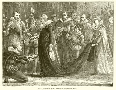 María Reina de Escocia entrando en Holyrood, 1561 de English School