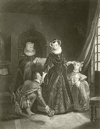 María Reina de Escocia en el Castillo de Lochleven de English School