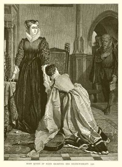 María Reina de Escocia recibiendo su Orden de Ejecución, 1557 de English School