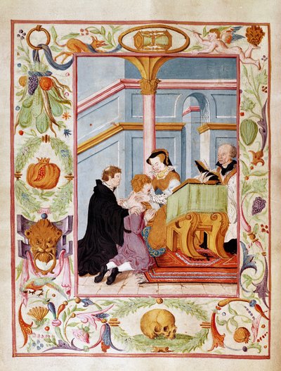 María Tudor (1516-58) curando el mal del rey de English School