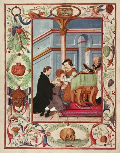 María Tudor toca a un niño escrofuloso de English School
