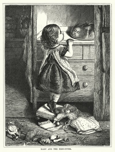 María y el cubreplatos (grabado) de English School