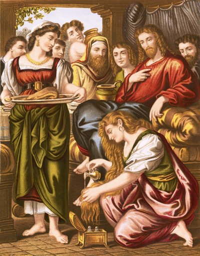 María ungiendo los pies de Jesús de English School