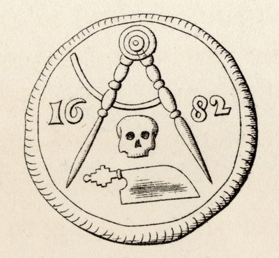 Sello masónico de los carpinteros de Maestricht, fechado en 1682, de 