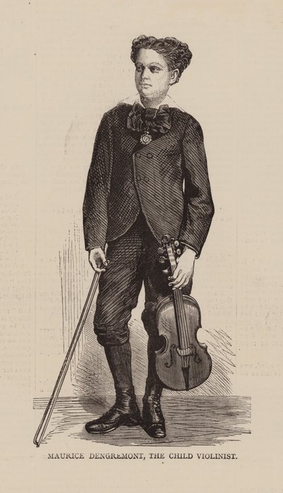 Maurice Dengremont, El niño violinista (grabado) de English School