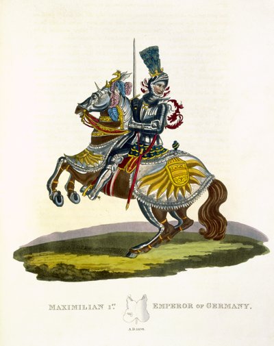 Maximiliano I, Rey de Alemania y Emperador del Sacro Imperio Romano, 1498, de Armadura Antigua por Samuel Rush Meyrick, 1824 de English School