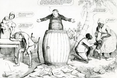 Hoja mensual de caricaturas de McLean, o el espejo, publicada por Thomas McLean, impresión de Robert Seymour, 1832 de English School