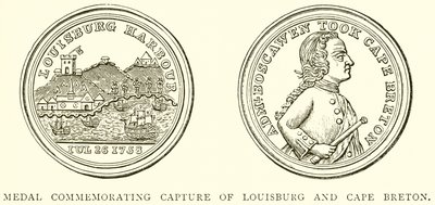 Medalla conmemorativa de la captura de Louisburg y Cabo Bretón de English School