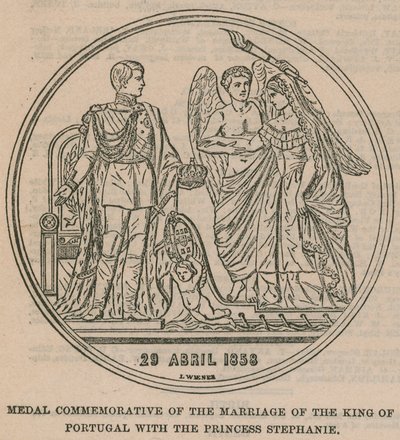 Medalla conmemorativa del matrimonio del Rey de Portugal con la Princesa Stephanie de English School