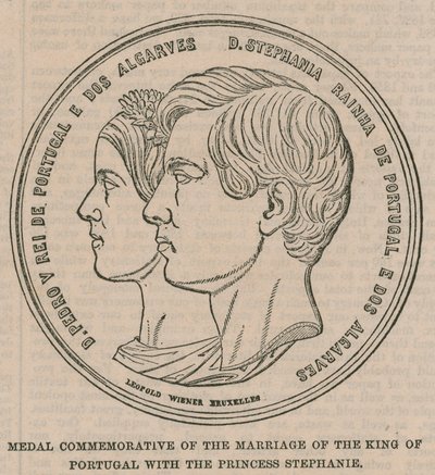 Medalla conmemorativa del matrimonio del Rey de Portugal con la Princesa Stephanie de English School