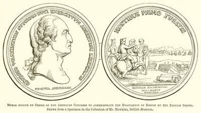 Medalla acuñada por orden del Congreso Americano para conmemorar la evacuación de Boston por las tropas británicas de English School
