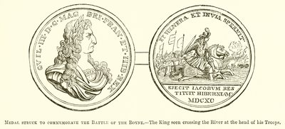 Medalla acuñada para conmemorar la batalla del Boyne de English School