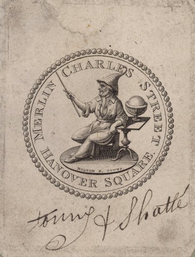 Medallón etiquetado Merlin Charles Street, Hanover Square; Milton F Tower de English School