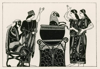 Medea hirviendo al carnero (grabado) de English School