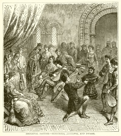 Pasatiempo medieval: juglares, malabaristas y enano de English School
