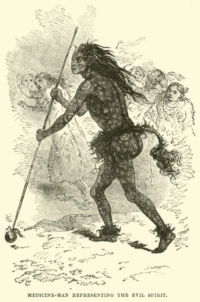 Hombre-medicina representando al espíritu maligno de English School