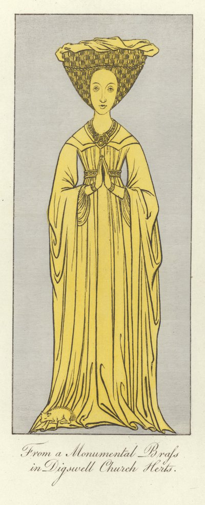 Traje de mujer medieval de English School
