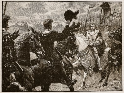 Encuentro de Enrique y el Emperador Maximiliano, ilustración de Cassells Illustrated History of England de English School