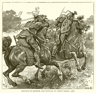Encuentro de Hotspur y Douglas en Chevy Chase, 1388 de English School