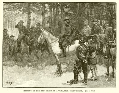 Encuentro de Lee y Grant en la Casa de la Corte de Appomattox de English School