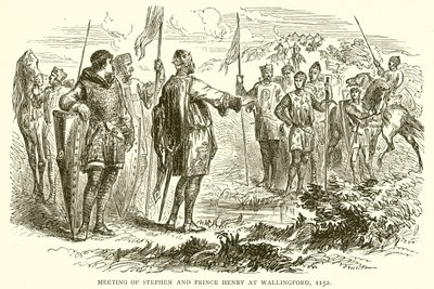 Encuentro de Stephen y el príncipe Enrique en Wallingford, 1152 de English School