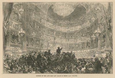 Reunión de la Liga Anti-Corn Law en el Teatro Drury Lane de English School