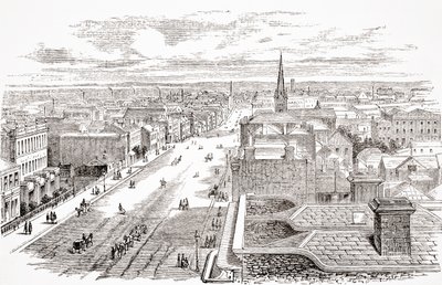 Melbourne, Australia, de The Gallery of Geography por Rev. Thomas Milner, publicado c.1880 de English School