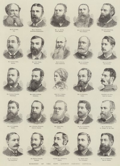 Miembros del Nuevo Consejo del Condado de Londres de English School