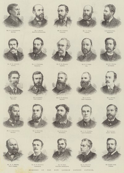 Miembros del Nuevo Consejo del Condado de Londres de English School