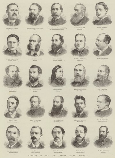 Miembros del Nuevo Consejo del Condado de Londres de English School