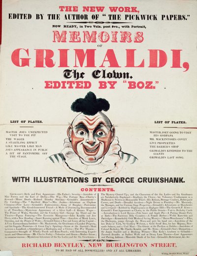 Memorias de Grimaldi el payaso, con ilustraciones de George Cruikshank, 1888 de English School