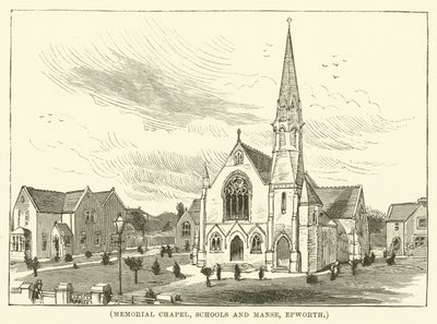 Memorial Chapel, Schools and Manse, Epworth (grabado) de English School