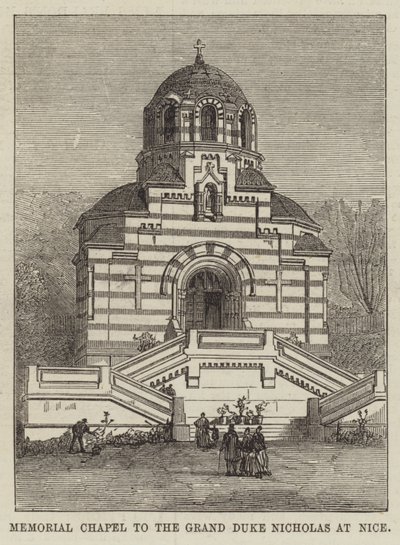 Capilla Memorial al Gran Duque Nicolás en Niza (grabado) de English School