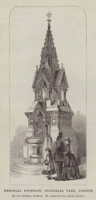 Fuente Memorial, Guildhall Yard, Londres (grabado) de English School