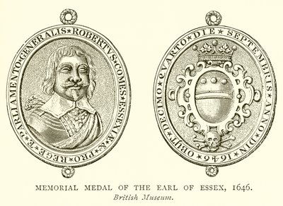Medalla Conmemorativa del Conde de Essex, 1646 de English School