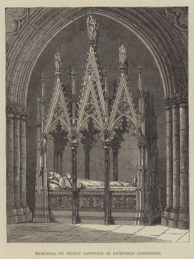 Monumento al Obispo Lonsdale en la Catedral de Lichfield (grabado) de English School