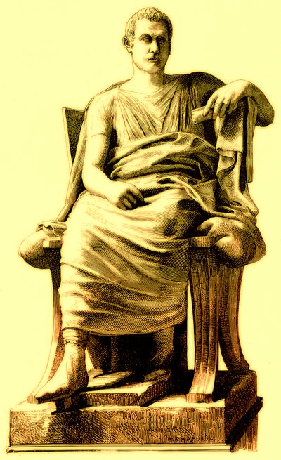 Menandro, ilustración de la Historia de Roma de Victor Duruy, publicada en 1884 de English School