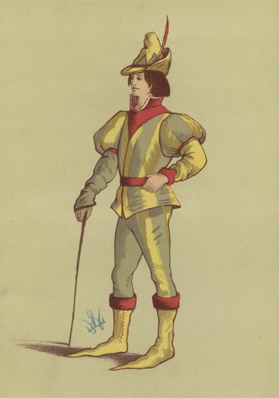 Traje masculino del reinado de Eduardo IV de English School