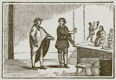 Mercurio y el tallador (grabado) de English School