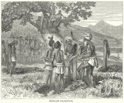 Sacrificio de Meriah (grabado) de English School
