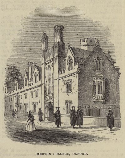 Merton College, Oxford (grabado) de English School