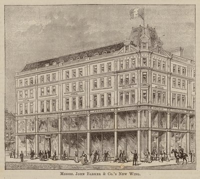 Messrs John Barker and Co, Drapers and General Warehousemen, Outfitters, Domestic Engineers, House Furnishers, and Purveyors, Kensington High Street, W (grabado) de English School