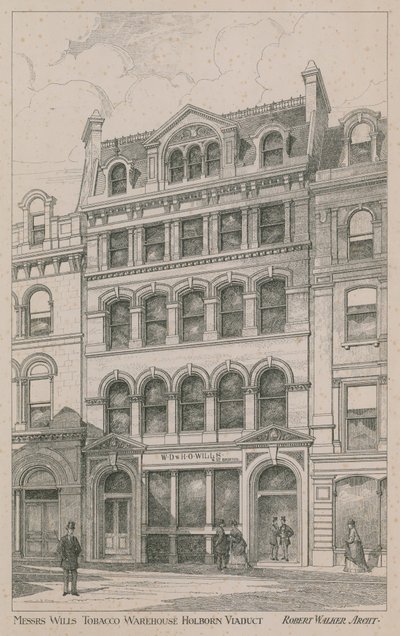 Almacén de tabaco de Messrs Willis, Holborn Viaduct de English School