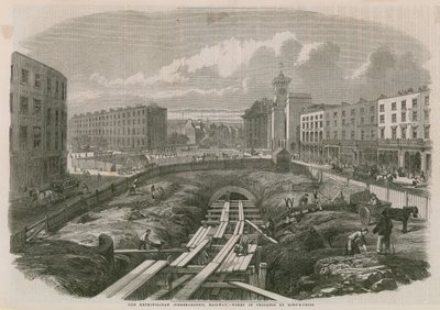 Obras del Ferrocarril Metropolitano en Kings Cross de English School