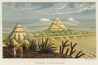 México: Pirámides de Teotihuacan (litografia en color) de English School