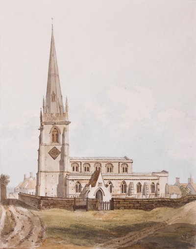 Middleton Cheney, Vista sur de la Iglesia, c.1820 de English School