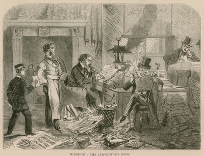 Medianoche: La sala del subeditor de English School