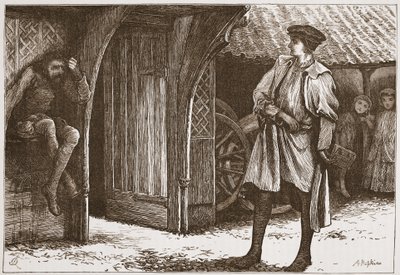 Millon y el luterano, ilustración de La Historia del Protestantismo de James Aitken Wylie, pub. 1878 de English School
