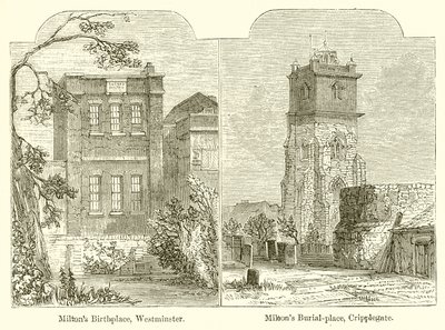 Lugar de nacimiento de Milton, Westminster. Lugar de entierro de Milton, Cripplegate de English School